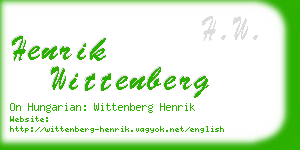 henrik wittenberg business card